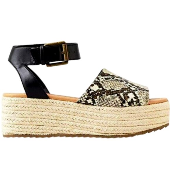 American Eagle Outfitters Shoes - American Eagle Outfitters Womens Snakeskin Espadrille Platform Sandals Sz 8 NWOB